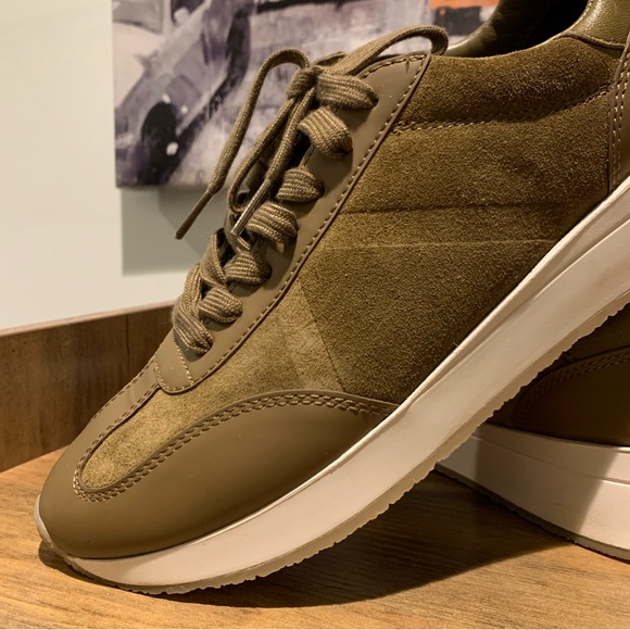 VINCE OHARA WOMEN'S OXFORD OLIVE LEATHER LACE UP SNEAKERS SZ 8 - Picture 10 of 12